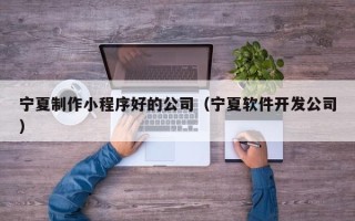 雄安新区宁夏制作小程序好的公司（宁夏软件开发公司）